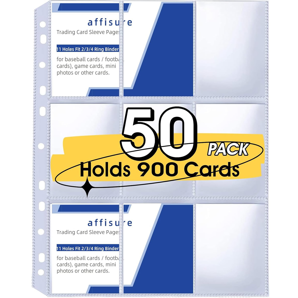 Trading Card Binder - Lot de 50 pochettes pour cartes